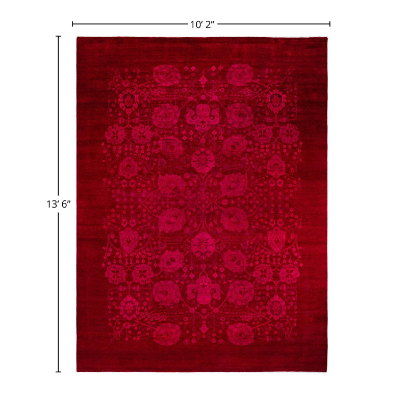 Tapis unique en laine 10 pi 2 po x 13 pi 6 po Tabiauea