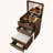 3-in-1 Vanity Desk with Flip-Top Mirror and Glass Desktop
