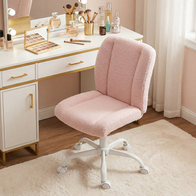 Chaise de bureau de meuble-lavabo avec dossier, Rose