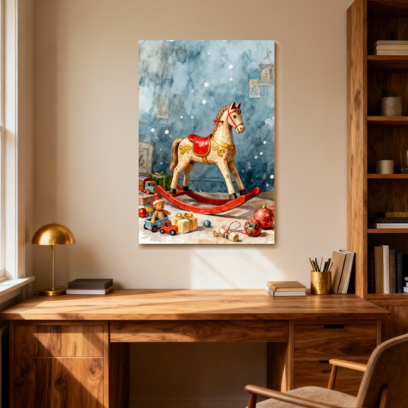 Cheval de Noël à bascule, jouets de Noël