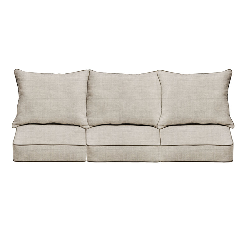 Ensemble de coussin et coussin d'extérieur Sunbrella, Sunbrella - argent moulé, L 23,5 po x P 23 po x H 5 po