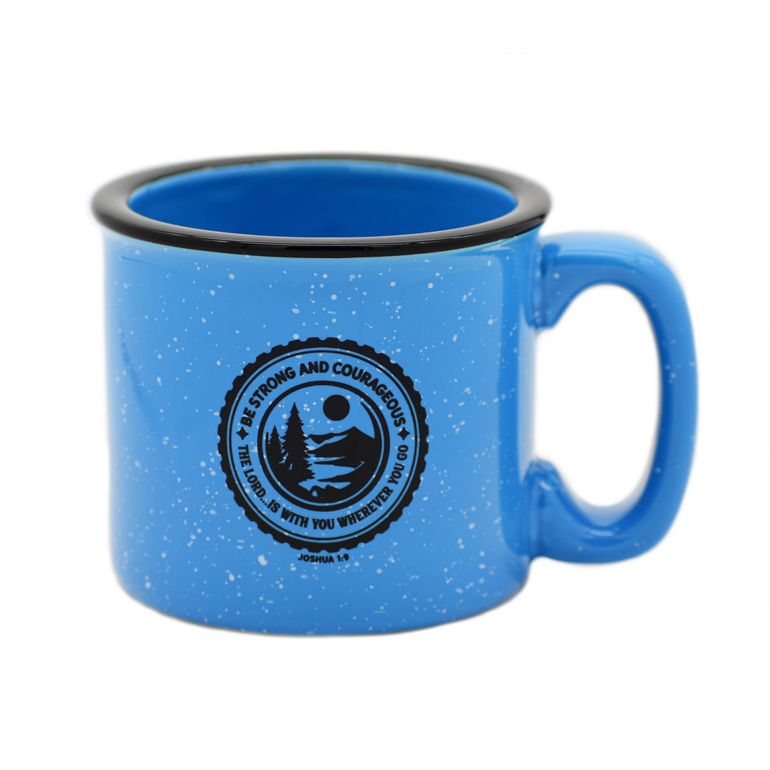 Be Strong And Courageous 15 Ounce Designer Ceramic Mug Dexsa