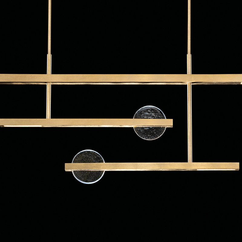 Selene Gold Leaf 6-Light Island Pendant with Clear/White Glass