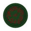 Christmas Berries Red Green Vegan Leather Round Coasters-119015233