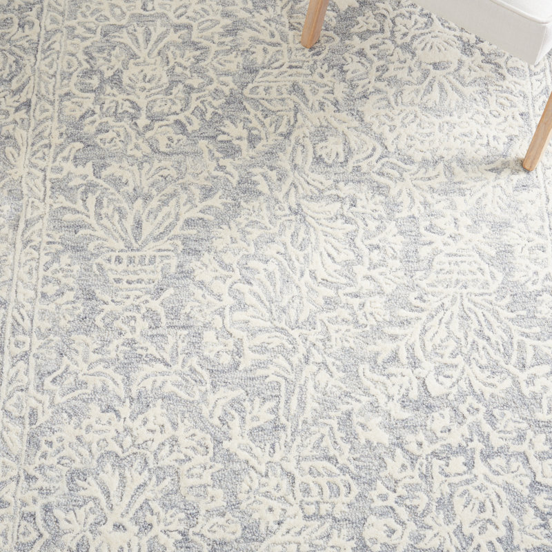 Tapis oriental en laine et coton touffeté à la main Edward-Matthew, Carré 6 pi
