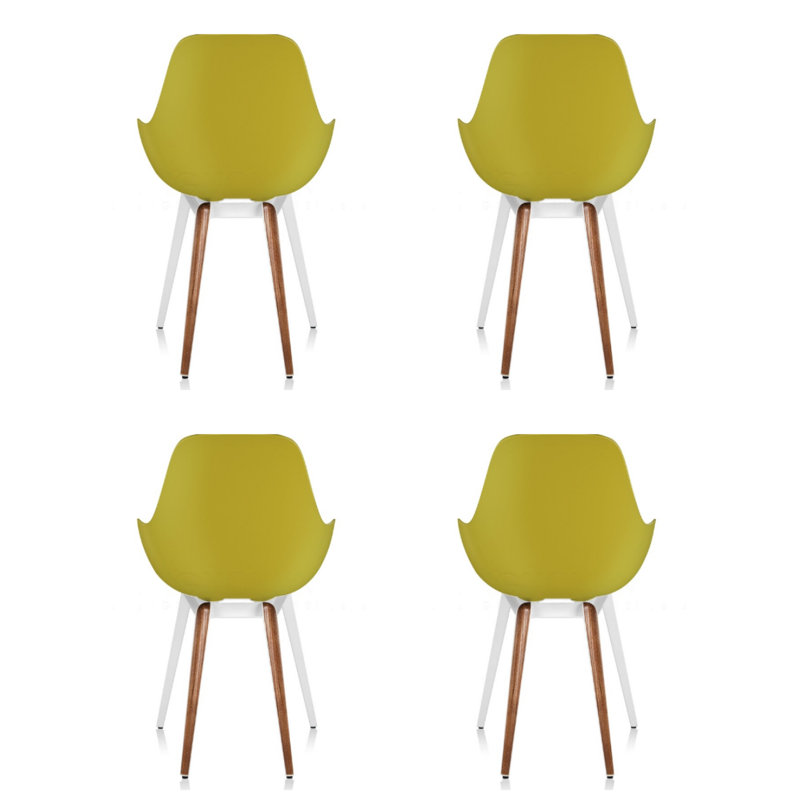 Chaise Slice - ensemble de 4 -, Moutarde