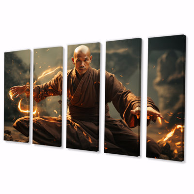 Kung Fu II - Superheros Canvas Print - 5 Equal Panels