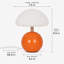 Lampe de table champignon en céramique orange, lampe de chevet à DEL alimentée par USB avec lumière tricolore pour table de chevet