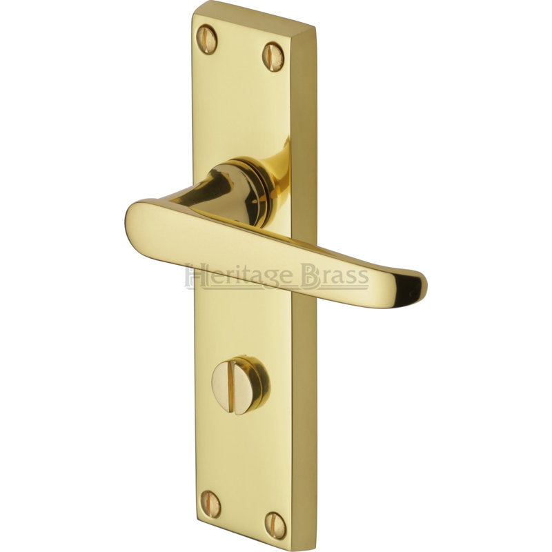 Heritage Brass Heritage Door Handle for Bathroom Victoria Design, Polished Brass