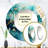 Seerit Teal Gold Abstract Fractal Mystic Mirage I - Fractals Decorative Wall Mirror, Teal Round Mirror, Printed Metal Art-20921040