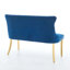 Banc en velours pour causeuse double, sièges de cuisine et de salle à manger, banc capitonné à 2 places avec boutons faits à la main, dossier à oreilles, pieds en acier, ensemble moderne Mid-Century, paquet simple-686042404