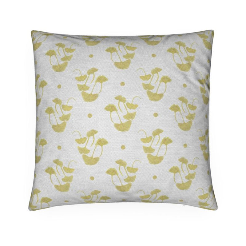Ginkgo Square Pillow Cover & Insert, Golden Rod Floral, 24"H x 24"W