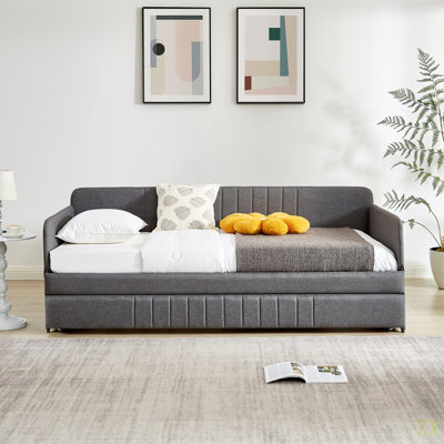 Daybed, Sofa Bed Metal Framed With Trundle Twin Size, 78.4''L X 41''W X 29.8''H.
