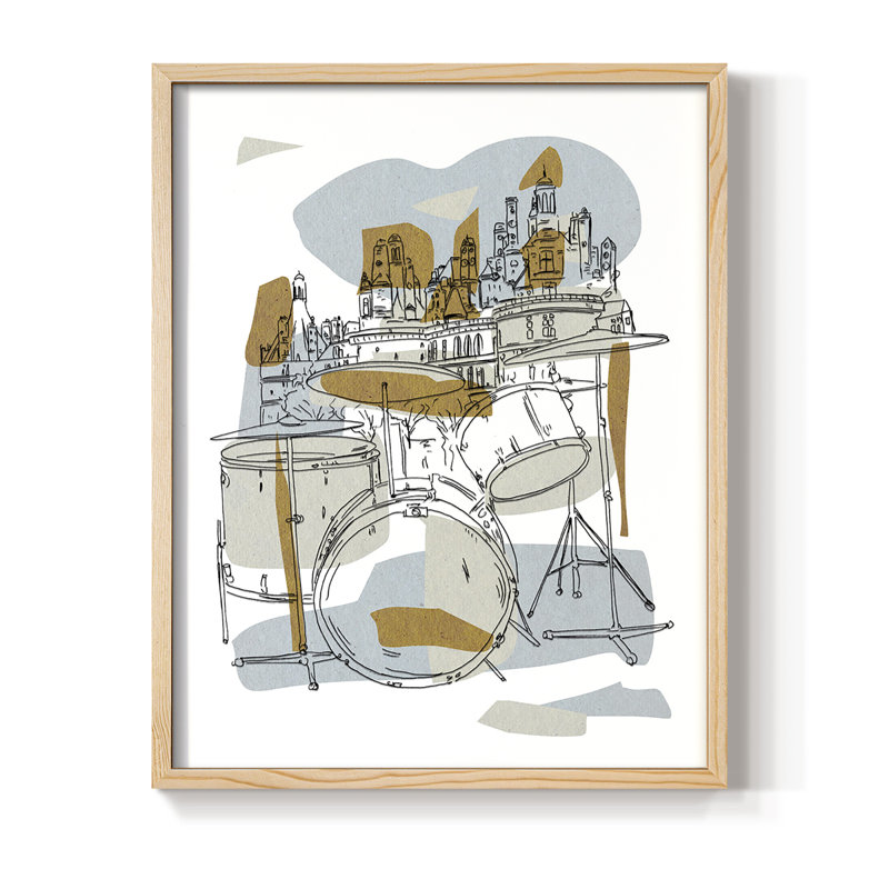 Reproduction encadrée de répétition IV - bois massif, H 21 po x l 17 po