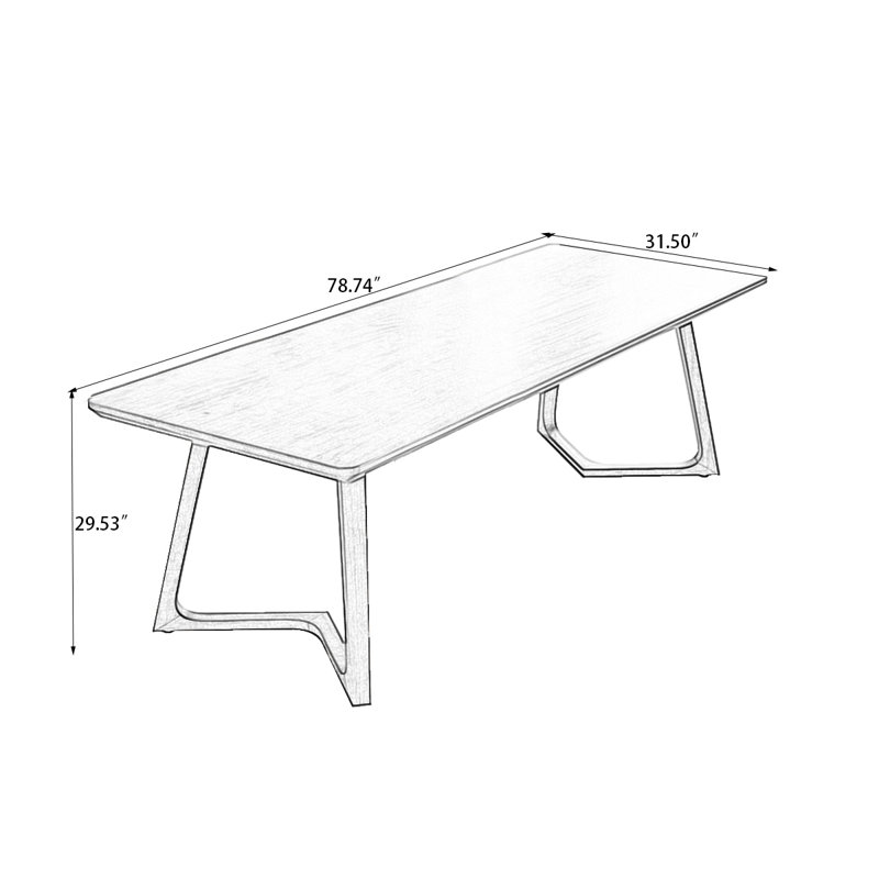 Brown Rectangle Solid Wood Dining Tables, 29.53"H x 78.74"L x 31.5"W