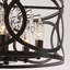 Lustre tambour cage en métal 5 lumières Ayden - Noir antique