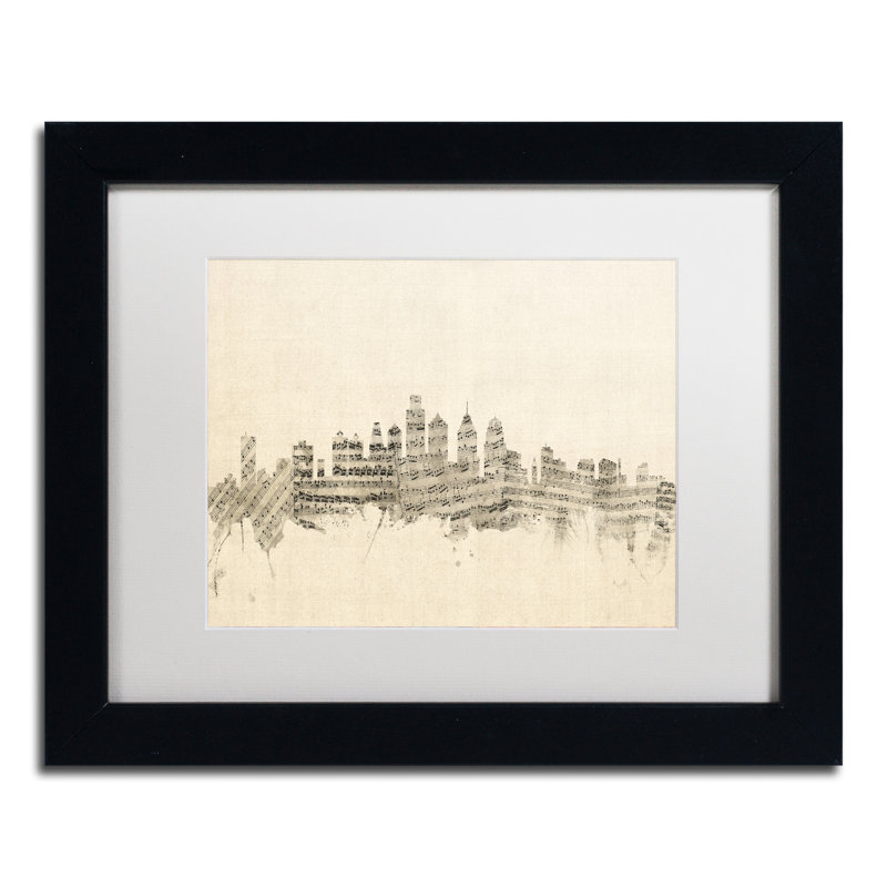 « philadelphia sheet music ii » par michael tompsett, impression sur toile encadrée, H 16 po x l 20 po x P 0,5 po, Blanc