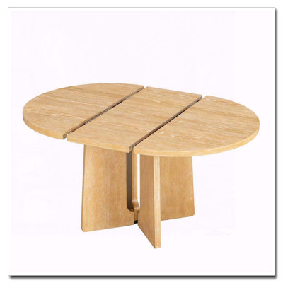 Solid Wood Extendable Round Dining Table with Removable Leaf