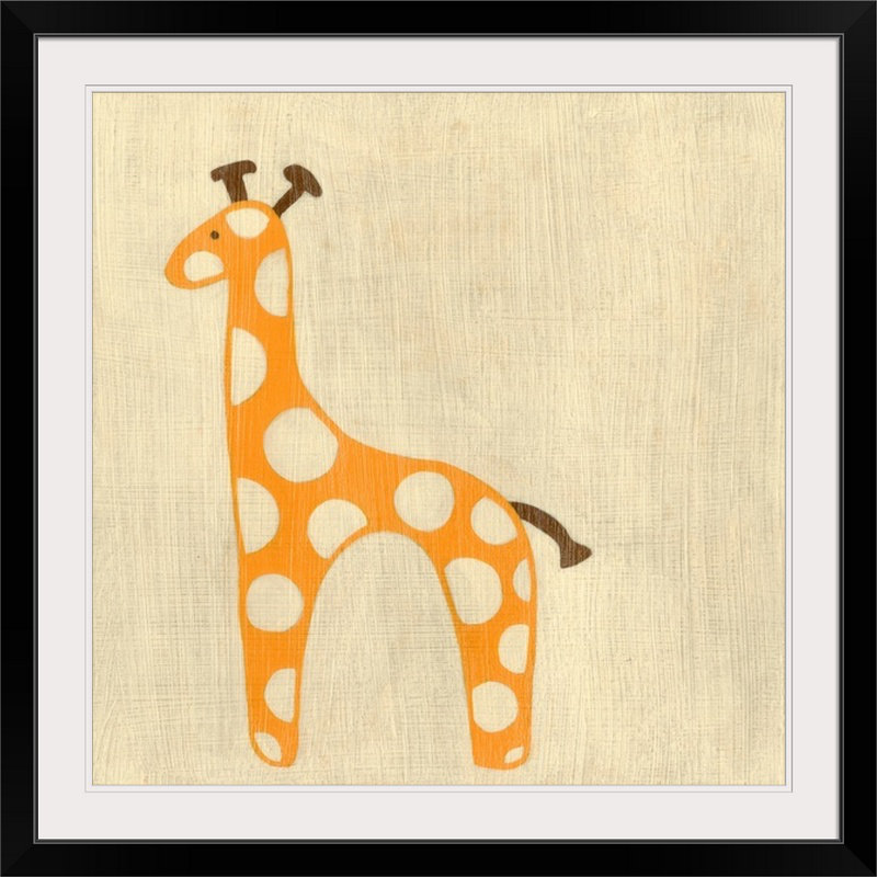 « best friends giraffe » par chariklia zarris, art sur toile, H 28 x l 28 po x P 1 po, Cadre noir