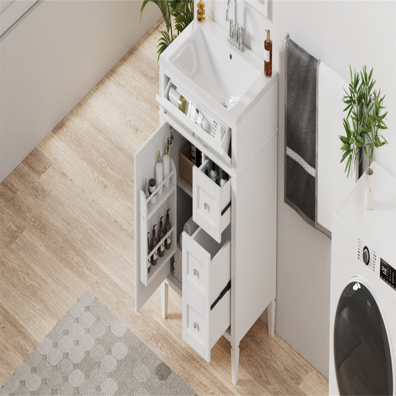 Meuble-lavabo de 30 po avec lavabo supérieur, Blanc