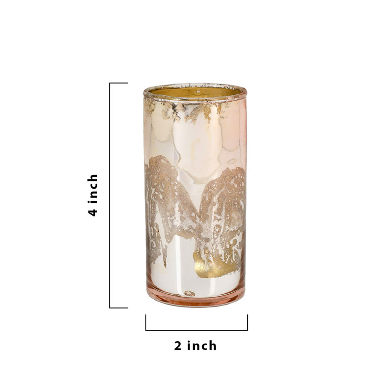 Vase cylindrique en verre, Rose antique