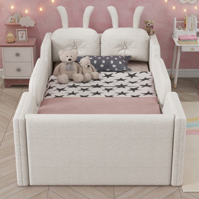 Upholstered Platform Bed With Removable Side Rail