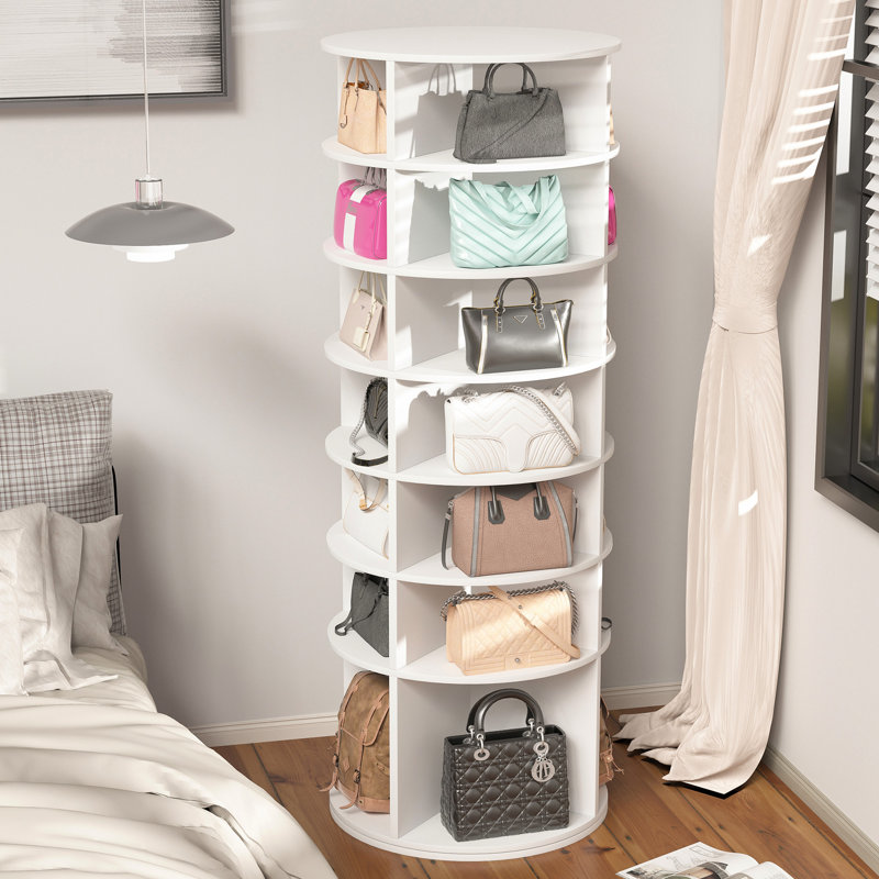 7 étagères à chaussures rotatives, s'organisent proprement, version rotative sur étagère blanche, économise de l'espace dans le placard, convient à 28 paires,
