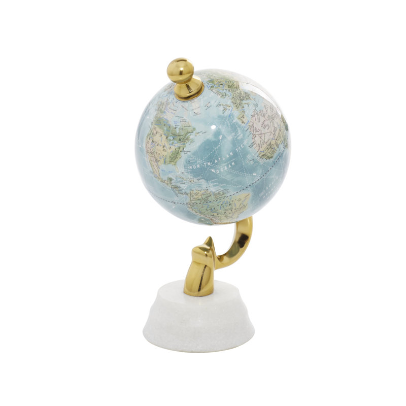 Metal Tabletop Globe, 9.75" H x 4.5" W x 5" D