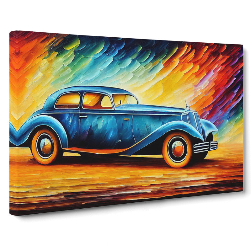 Painted Classic Car Vol.4 Abstract - Wrapped Canvas Painting, 50cm H x 76cm W x 3cm D