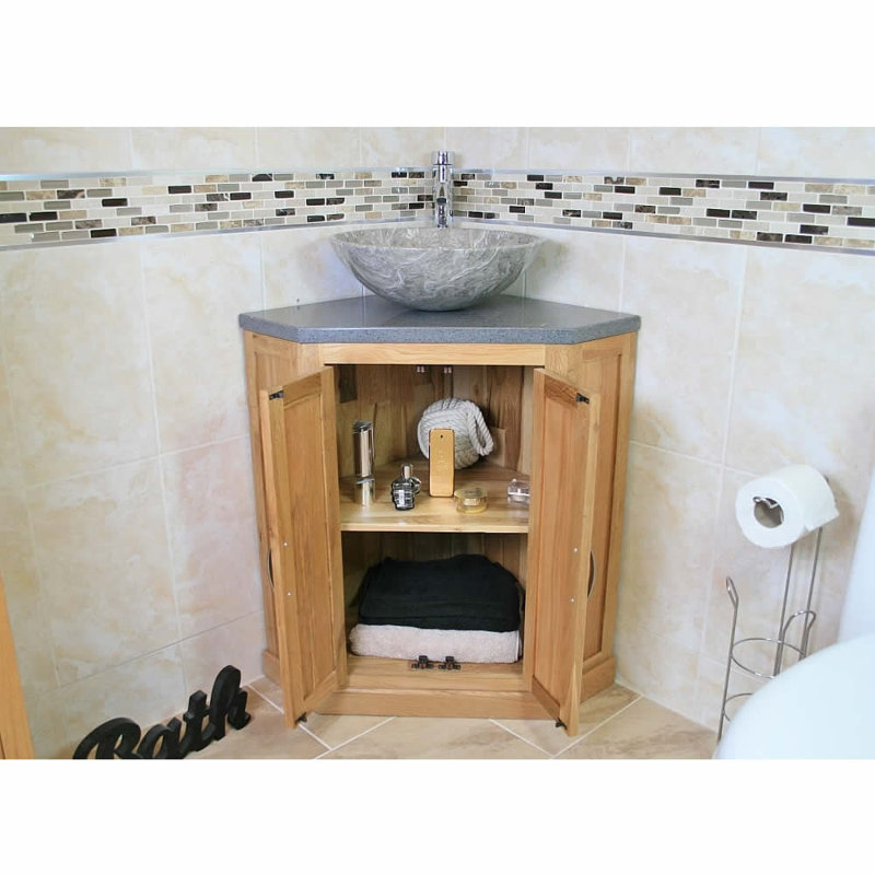 Delapena 550mm Single Bathroom Vanity with Vessel Stone Basin, Grey