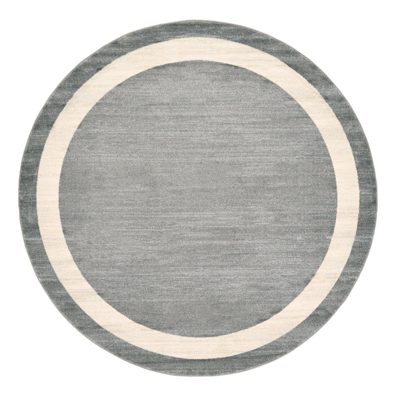 Tapis abstrait gris Islas, Rond 7 pi 10 po