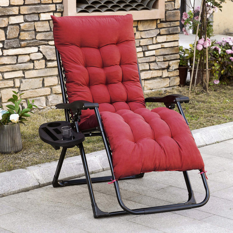 Ensemble de 2 chaises longues pliantes avec coussin Outsunny, Rouge