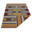 Tapis kilim en laine tissés à la main et tissés à plat à la main - 4 pi x 6 pi, rectangulaire, multicolore, design moderne contemporain, tapis faits à la main pour le salon, la chambre à coucher-27436314