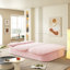 Canapé-lit pliable 78,7 po 2-en-1 avec couverture et 2 coussins, velours côtelé moelleux-1189969799