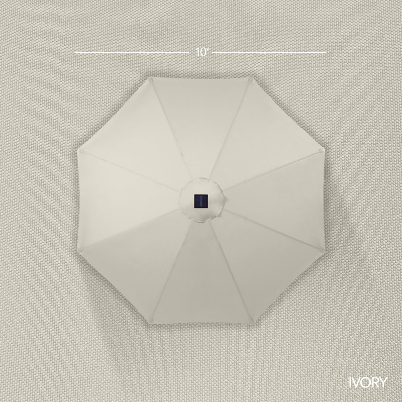  Parasol de patio suspendu en porte-à-faux décalé rotatif 10 pi 10 pi - Ivoire, Ivoire ivoire