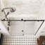 Porte de douche coulissante simple sans cadre l 60 po x H 74 po avec verre trempé transparent de 5/16 po (8 mm)-108572037