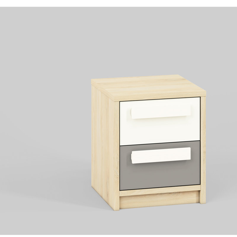 Azani 40cm W Manufactured Wood Bedside Table, Platinum Grey