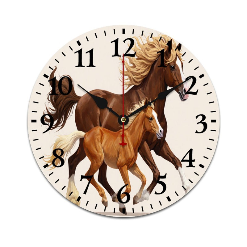 Horloge murale 12 x 12 pouces pour poulailler équestre