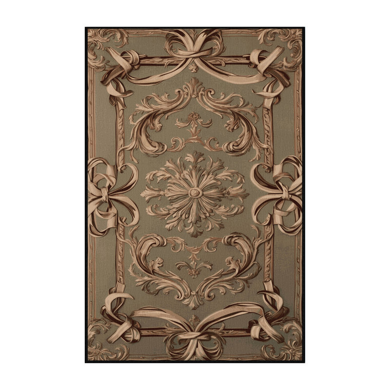 Tapis brun français lavable à la machine, Rectangle 2 pi x 3 pi
