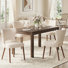 18.3'' Seat Height Modern Upholstered Wingback Dining Chair with Solid Wood Legs