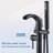 Floor Mount Freestanding Tub Filler Double Handle Waterfall Bathtub Faucet with Hand Shower & Diverter-104201103