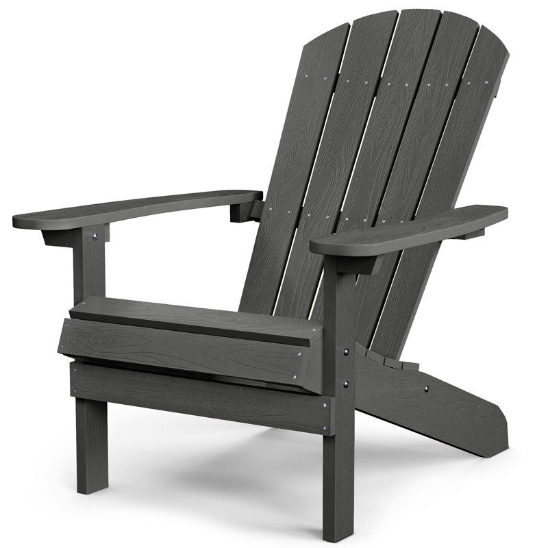 Pusch Plastic Adirondack Chair, Dark Gray
