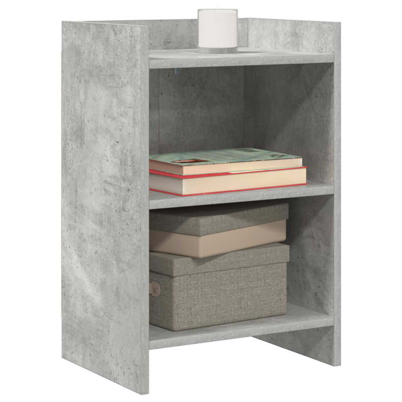 40cm W Composite Bedside Table, Concrete Grey