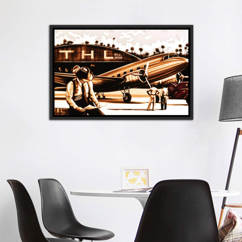 Miles '- Impression sur papier avec cadre flottant, H 40 po x l 60 po x 1,5 po, Toile avec cadre noir patiné