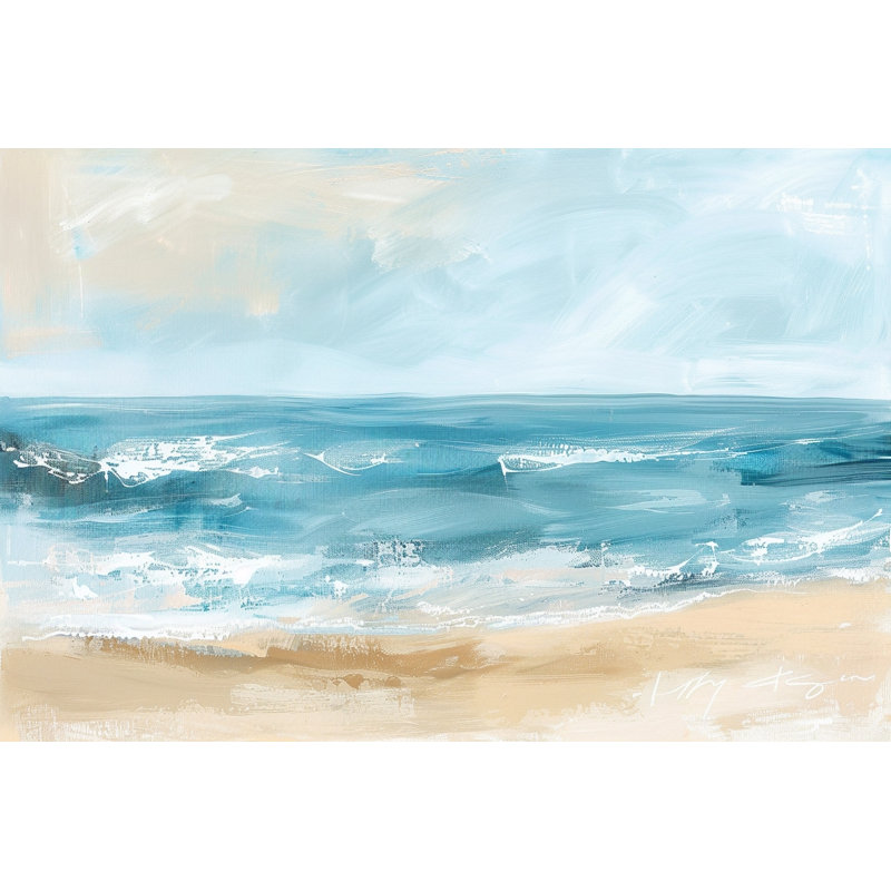 «Blue Horizon Calm», art mural sur toile tendue, H 30 po x l 40 po x P 1,5 po