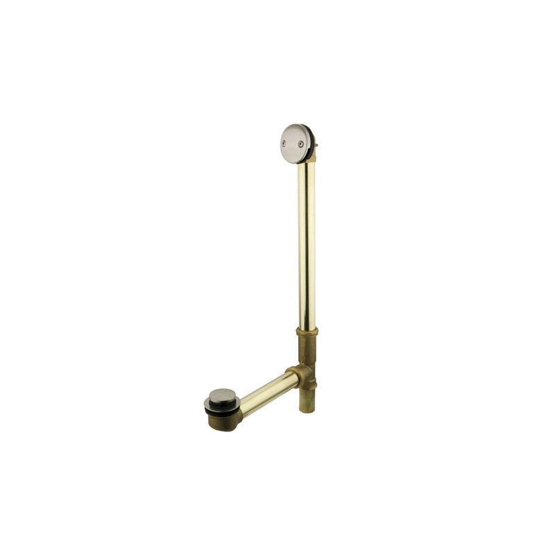 Leg Tub Drain With Overflow, Brushed Nickel