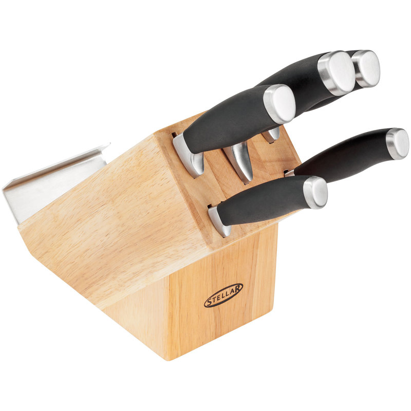 Stellar James Martin 5 Piece Stainless Steel Knife Block Set, Nature