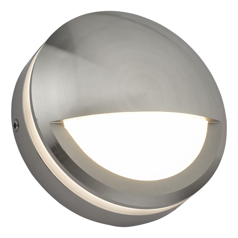 Cotman Brushed Aluminium 10cm H Hard Wired Integrated LED Outdoor Wall Lantern