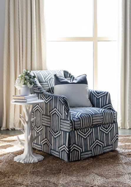 Blue patterned chair