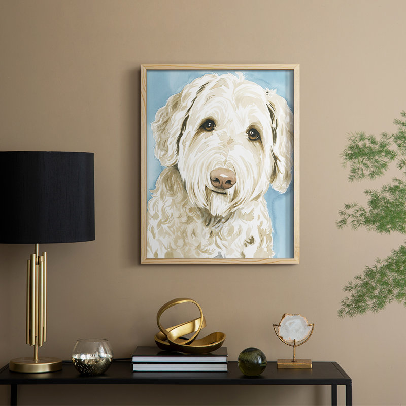 Labradoodle I, reproduction encadrée - bois massif